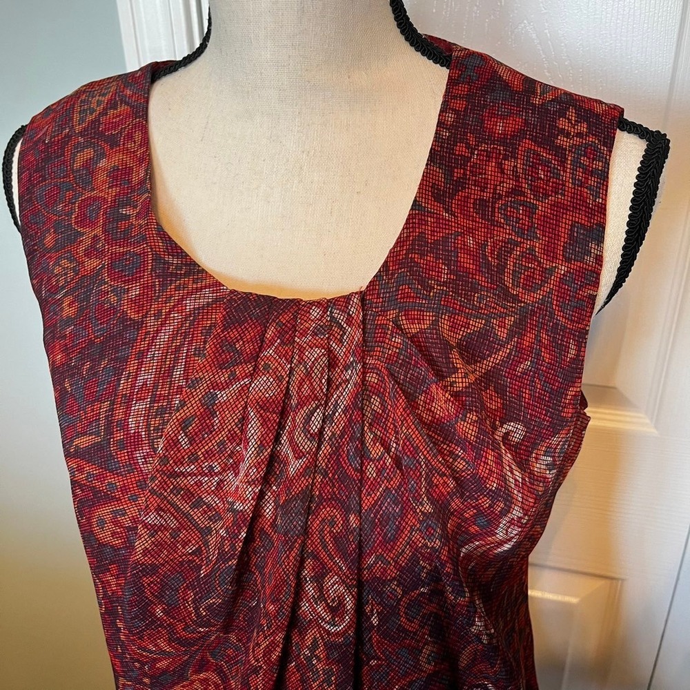 Coldwater Creek multi colored size small sleeveless blouse Tank Top side zipper - Picture 2 of 11